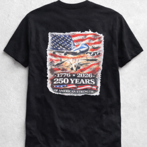 America 250 Patriotic T-Shirt – 1776–2026 | 250 Years of American Strength | Military Aviation Design