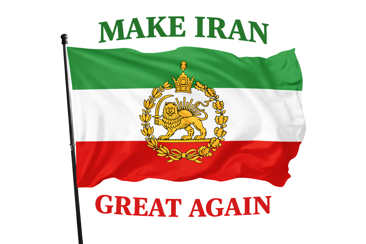 Make Iran Great Again T-Shirt – Lion & Sun Persian Flag Design - Image 4